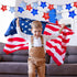 Red White Blue Star Lights, 6.8Ft 4th of July Decorations, Battery Operated LED String Lights