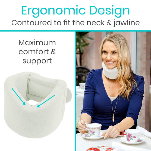 Vive Cervical Collar Neck Brace - Soft Foam Brace for Neck Pain Relief and Support for Women & Men, Comfortable