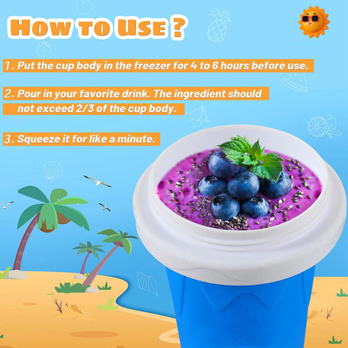 REGNBUE Frozen Slushy Maker Cup, Quick Magic Squeeze Cup for Juice Milk Yogurt Ice Cream Make, DIY Smoothie Cooling Cup