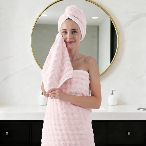 Sets 8-Piece, 35x70 14x30 12x12 Set REDKISS Soft Bath Towel Microfiber Quick Dry & Absorbent, in Large Bath Sheet