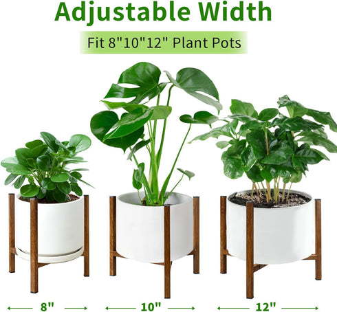 8 9 10 11 12 inch Airpark Adjustable Plant Stand Indoor, Metal Mid Century Modern Plants Stands, Stable Plant Holder