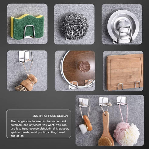 Sponge Holders for Kitchen Sink - Adhesive Stainless Steel Rust Proof Waterproof Sink Caddy, Quick Drying