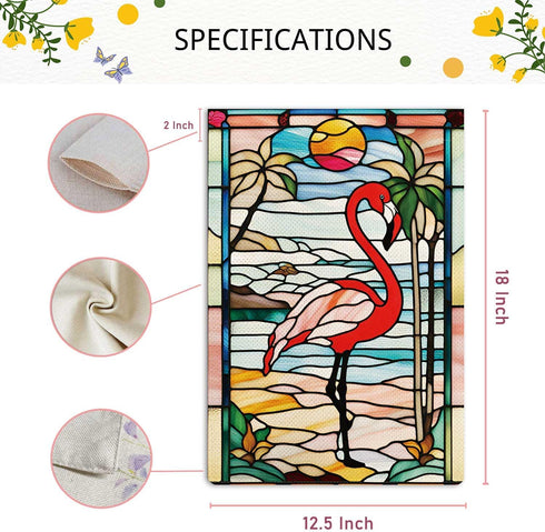 Welcome Summer Garden Flag, 12.5x18" Spring Summer Flamingo Vertical Double Sided Rustic Farmland Outdoor Decor