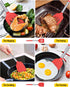 Pack of 2 Silicone Solid Turner, Non Stick Slotted Kitchen Spatulas, High Heat Resistant BPA Free (Red)