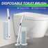 BOOMJOY Disposable Toilet Brush Set with 15 Wand Refills, Toilet Bowl Cleaner Wand with Holder for Bathroom