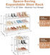 12 Closet, Expandable Shoe Rack Small Shoe Shelf Storage for Pair Sneaker and Boot, Stackable Vertical Shoe Rack