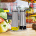 Set 2 Pack Aelga Oil And Vinegar Dispenser with Caddy - Oil Dispenser Bottle for Kitchen with No-Drip - Kitchen Decor