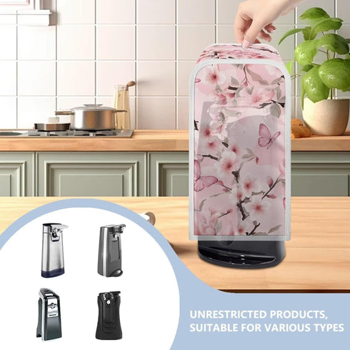 Pink Flower Can Opener Cover, Dust and Stain Protection for Kitchen, Fits Most Electric Automatic Can Openers