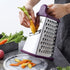 Spring Chef Purple Professional Stainless Steel XL Parmesan Cheese Grater with Handle - Manual Box Grater for Kitchen, 4 Sides, Dishwasher Safe Food Shredder for Vegetable, Potato, Hard Cheese, Carrot by Spring Chef