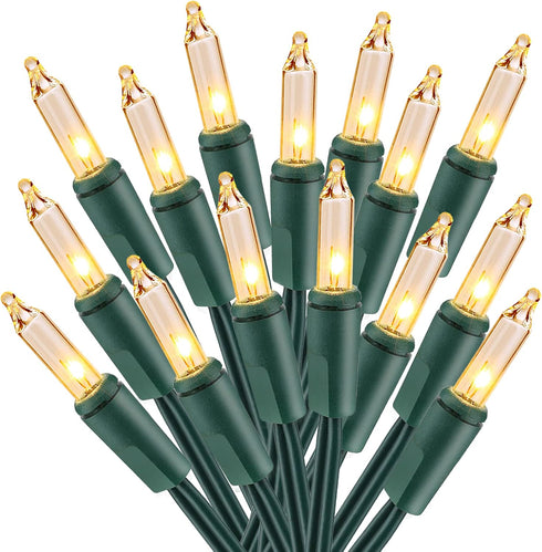 Brizled Warm White Clear Christmas Lights Connectable, 21FT 100 Count Mini Incandescent