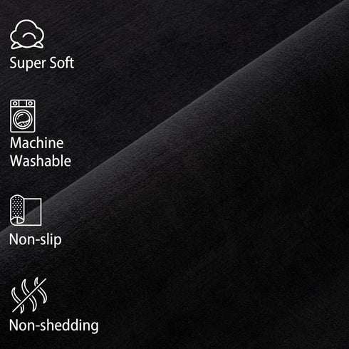 Softlife Washable Runner Rug for Bedroom Living Room, 2x6 Black Soft Fluffy Non-Slip Indoor Carpet