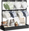 Coffee Mug Holder with Hooks, 14 Capacity 2 Tier Mug Tree Holder Rack for Countertop, Storage Base for Coffee Pods