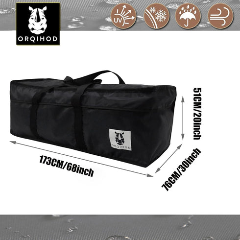 420D 68 Inch, Outdoor Cushion Storage Bag Waterproof, Extra Large Bag for Outdoor Cushions Heavy Duty Patio Furniture