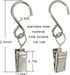 Stainless Steel S Hooks Curtain Clips, 50 Pack Hanging Party Lights Clips, 2.4 Inch Long Hangers for Photo Art Craft