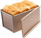 Pullman Loaf Pan with Lid, Non-Stick Bakeware, Golden Corrugated Carbon Steel Bread Toast Box Mold for Baking Bread