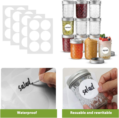 Mason Jars, 8 oz 24 Pack Half Pint Canning Jars with Airtight Lids, Ideal for Fermenting, Pickling, DIY Decor