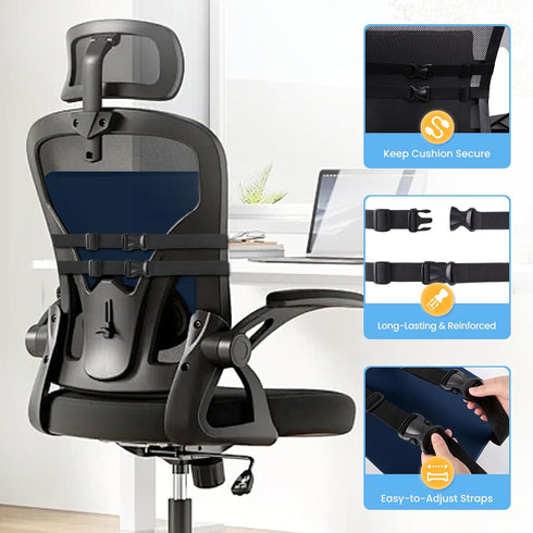 SweetSlubr Lumbar Support Pillow for Office Chair, Car Seats and Home Desks, Ergonomic Back Support with Double