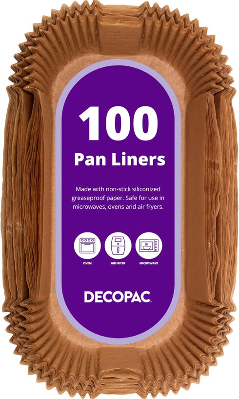 DecoPac 2lb Loaf Pan Liners, 100 Pack, Non-Stick Siliconized Greaseproof Paper for Baking Bread and Cakes