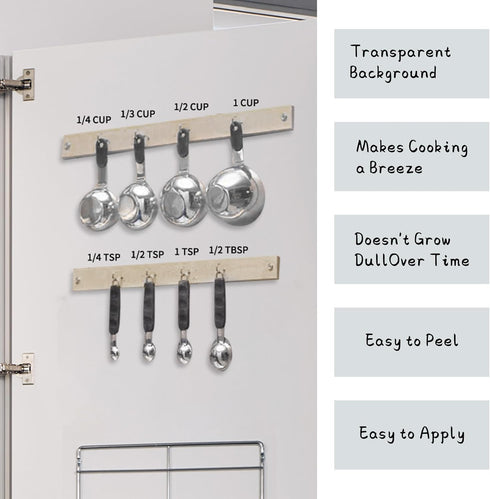 Kitchen Conversion Chart Wall Decor, Metric Measurement for Cooking, Baking, Fridge Decor, 11.4x8.3 in Sticker