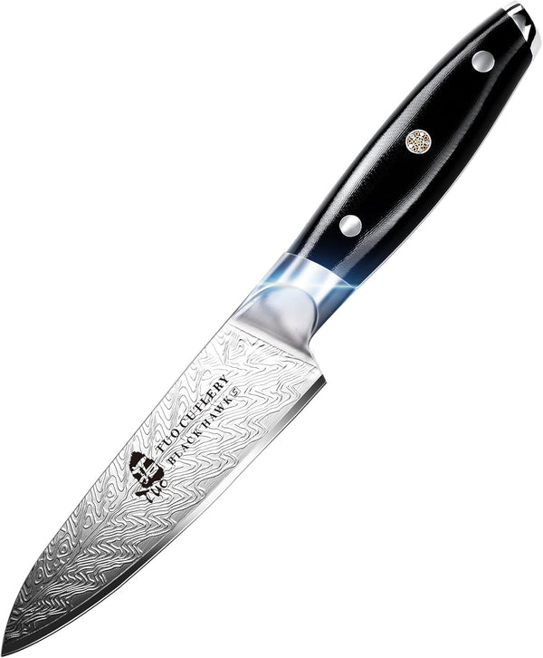 TUO 3.5 Inch Paring Knife - Ultra Sharp Peeling Knife - High Carbon Stainless Steel with G10 Handle Gift Box
