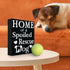 Home of a Spoiled Rescue Dog Wooden Sign, Black and White Dog Lover Decor, Gift for Pet Owners, Made in USA