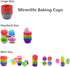 12 Pack Reusable Nonstick Jumbo Silicone Baking Cups, Round Cupcake and Muffin Liners, 3.8 Inch, Red and Gray
