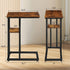 C Shaped Side Table for Sofa, Couch End Table for Small SpacesSkinny Couch Side Tables Slide Under Sofa Bed,Snack Table