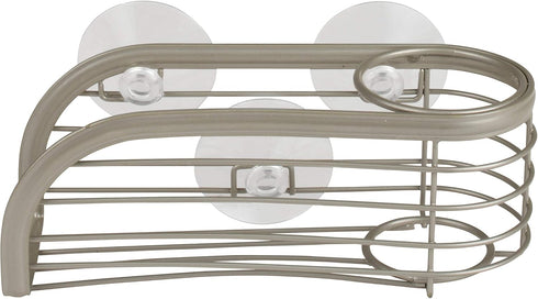 Spectrum Diversified Ashley Dish Brush & Sponge Holder for Kitchen Sink, Stylish Organizer with Suction Cups
