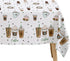 APOWBLS 3 Pack 55in 86in Coffee Party Decorations Tablecloth for Birthday Baby Shower, Disposable Latte Fun Coffee