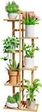 DolceLuna Plant Stand Indoor Corner, Tiered Bamboo Plant Shelf 46 Inch Tall,