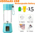 Portable Blender for Kitchen, Travel and Sport, USB Rechargeable, 6 Stainless Steel Blades, Mini Blender