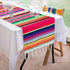 Mexican Table Runner, 14 x 84 Inch Serape for Party Wedding Decorations, Fringe Cotton