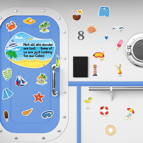 26pcs Large Cruise Door Magnets Decorations, Today's Forecast Cruising with a Chance of Drinking, Funny Anchor Car
