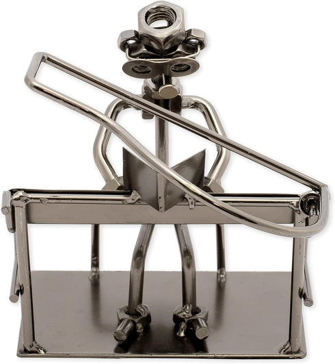 Broadway Gift Handcrafted Metal Musician Décor Figurine - Pianist, Size 7 inch