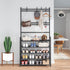 8 Closet 4 Shoe Rack Shoe Storage Shelf Freestanding with Hooks for Entryway Bedroom Tier, Black