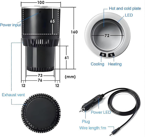 2-in-1 Commuter/Traveler/Road Premium Car Cup Warmer Cooler Smart Car Cup Mug Holder Holiday Seasonal Present | Perfect