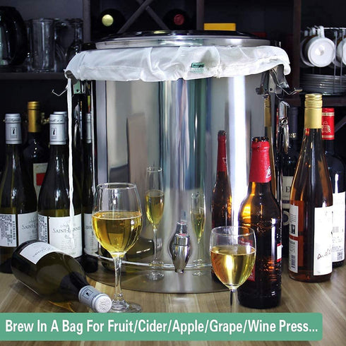 3 Pack 22"26" 250 Brew Bags Extra Large Reusable Micron Fine Mesh Bag for Fruit Cider Apple Grape Wine Beer Press