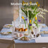 DACHUI Placemats Set of 6, Durable Water Resistant Linen Look Woven Table Mats, Washable, Blue