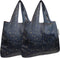 allydrew Foldable Tote Nylon Reusable Grocery Bag (Set of 2), Moon & Stars