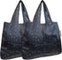 allydrew Foldable Tote Nylon Reusable Grocery Bag (Set of 2), Moon & Stars
