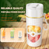 Glass Portable Blender for Smoothies and Shakes, USB-C Rechargeable, 15oz/450ml Mini Cordless Maker for Home, Travel,