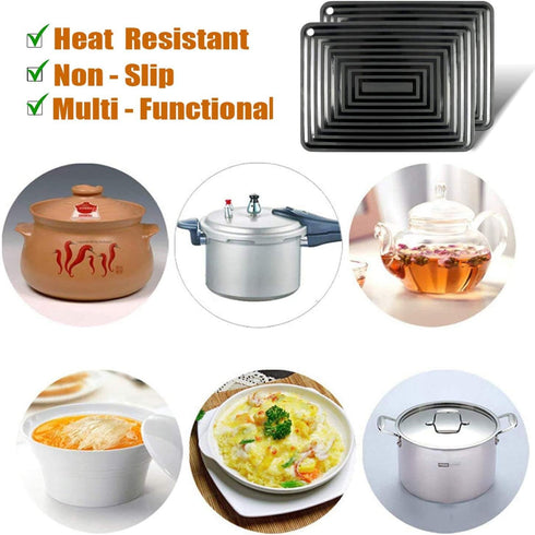 LogHog Large Silicone Trivet Mats Set of 2 - Heat Resistant Pot Holder for Hot Dishes/Pans, 9"x12" Non Slip Flexible