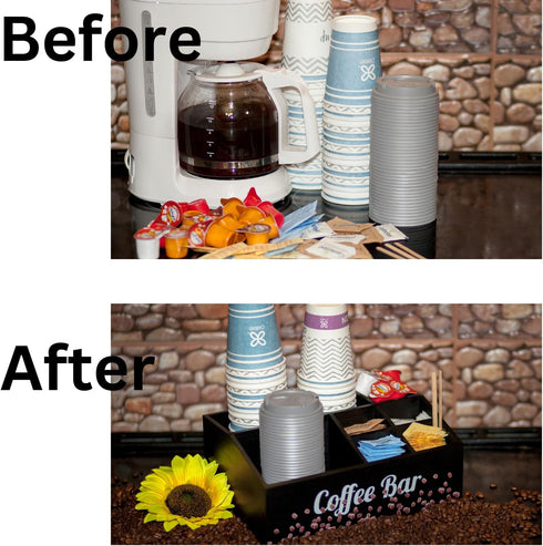 Coffee Bar Organizer, Coffee Station Essentials, Coffee Pod Holder Storage for Accessories and Condiments