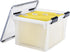 IRIS USA WeatherPro File Box Organizer for Letter/Legal Files, Water Resistant Document Box, Clear 32 Qt.