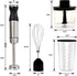 Kenmore Immersion Hand Blender, Variable Speed Handheld Mixer with 700mL Beaker Lid for Smoothie Food Chopper