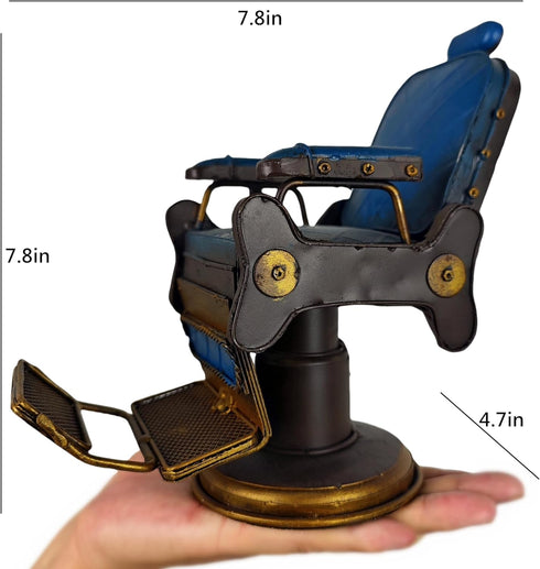 Mini Hairdressing Chair Model Miniature Vintage Barber Chair Retro Haircut Iron Craft Creative Crafts Rustic Barber