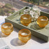 Set 4, Woho Gold Candlestick Holder of Tapered Candlestick Holders for Table Centerpiece, Glass Taper Candle Holders