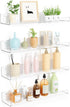 Upsimples 4 Pack Acrylic Shelves for Wall Storage - 15" Floating Bookshelves for Kids, Clear Display Shelf Organizer