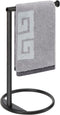 NearMoon Hand Towel Holder Stand, Thicken Metal L Shape Towel Rack for Bathroom Kitchen Vanity Countertop, Matte Black
