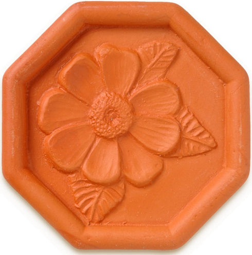 JBK Pottery Terracotta Brown Sugar Saver Handmade Terra Cotta Keeper with Decorative Flower Discs Food-Safe, Made